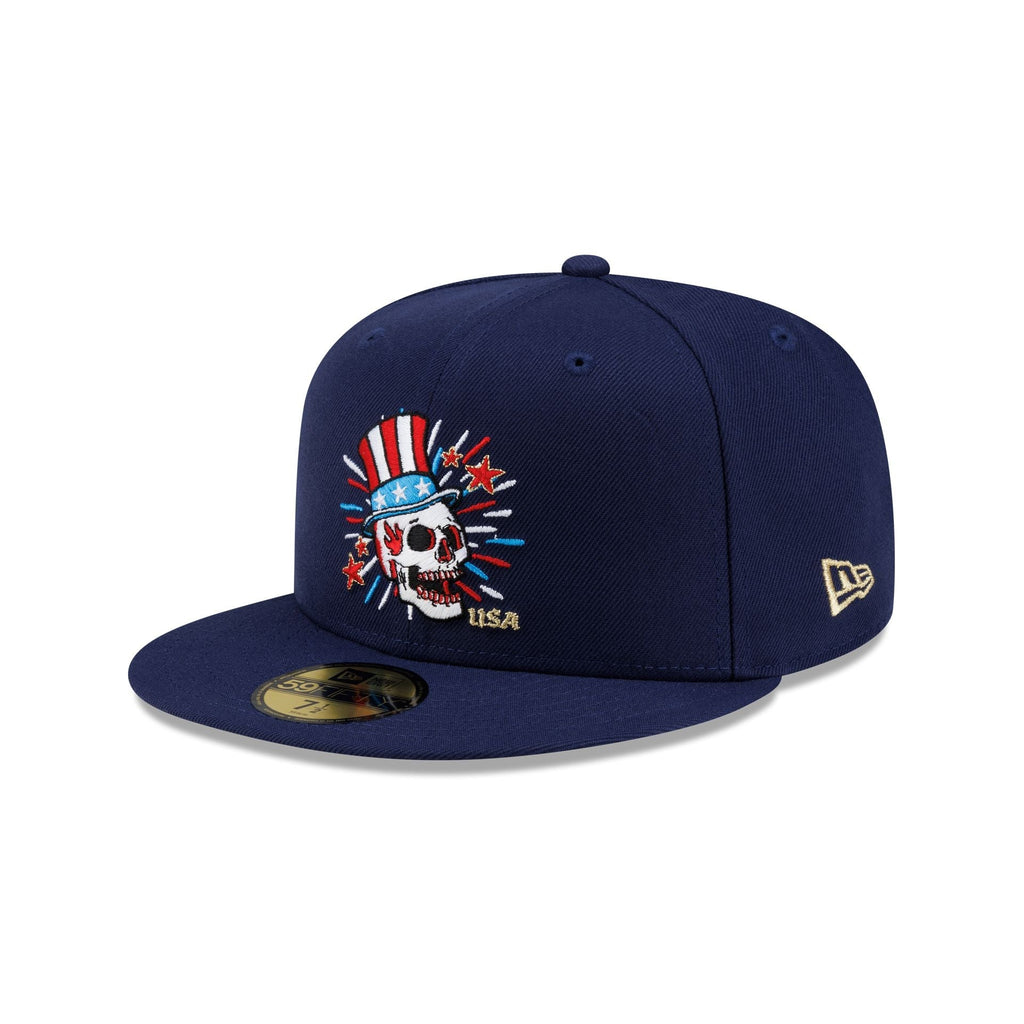 New Era Cap USA Skull Navy 59FIFTY Fitted Hat