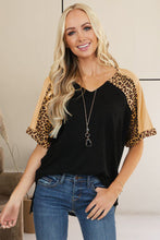 Load image into Gallery viewer, Leopard Print Color Block Sleeves Tunic Top
