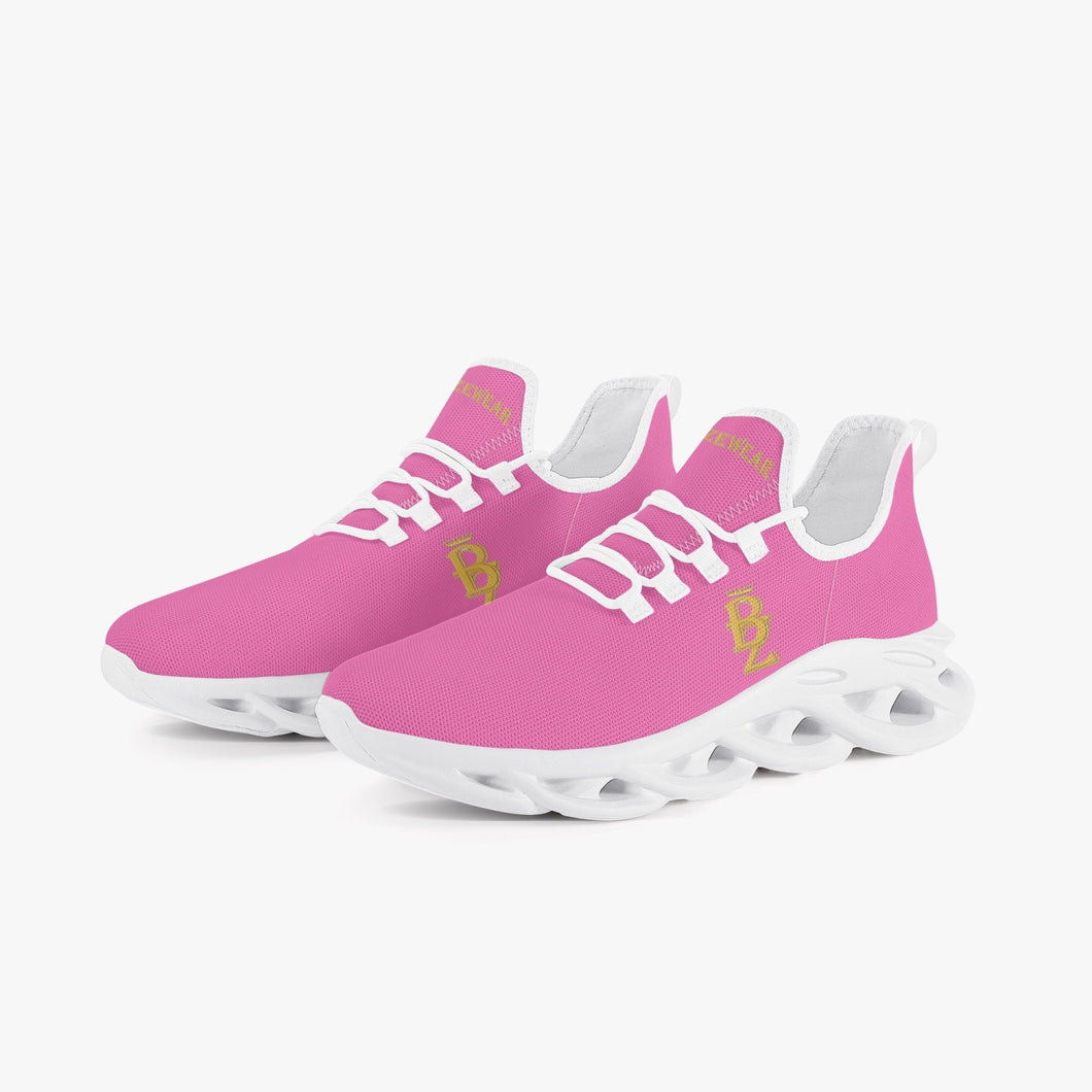 Breezewear Waffle Bottom Sneakers - Hot Pink/White