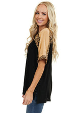 Load image into Gallery viewer, Leopard Print Color Block Sleeves Tunic Top
