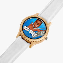 Load image into Gallery viewer, 90&#39;s baby Italian Olive Lumber Wooden Watch - Leather Strap
