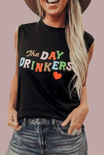 Cargar imagen en el visor de la galería, The DAY DRINKERS Letters Print Tank Top

