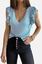 Load image into Gallery viewer, Cascading Ruffles Knit Tank Top
