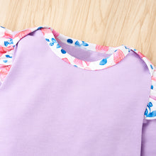 Cargar imagen en el visor de la galería, Baby Girl Bodysuit and Floral Paperbag Pants Set with Bow
