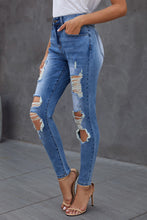 Load image into Gallery viewer, Medium Wash Distressed Skinny Jeans
