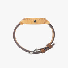 將圖片載入圖庫檢視器 90&#39;s baby Italian Olive Lumber Wooden Watch - Leather Strap
