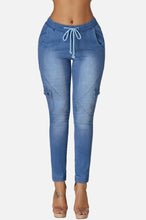 Load image into Gallery viewer, Drawstring Ankle Pocket Jeans
