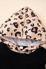 Cargar imagen en el visor de la galería, Girls Leopard Graphic Contrast Hooded Jumpsuit
