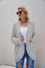 Load image into Gallery viewer, Cable-Knit Curved Hem Open Front Cardigan

