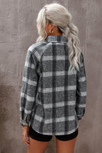 Load image into Gallery viewer, Plaid Print Buttoned Turn Down Collar Coat
